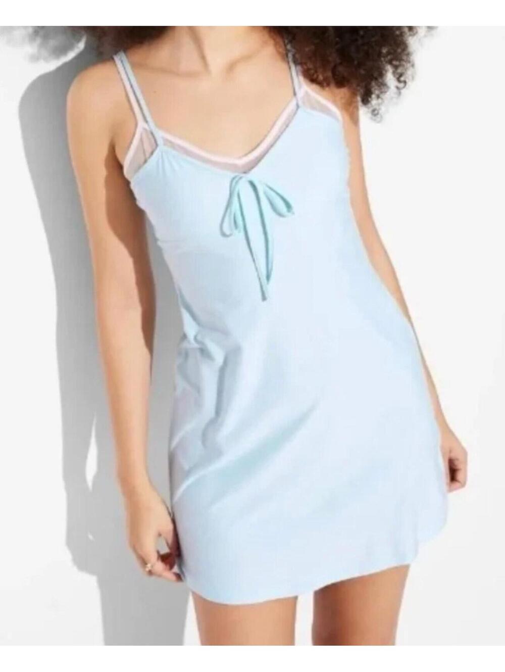 Wild Fable light blue lace trim mini slip dress